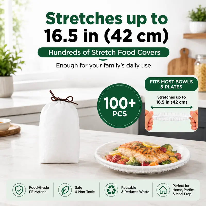 UPSELL ๐ BUY 1 GET 1 FREE!!! ๐ 100PCS Disposable Elastic Food Covers ๐โจ