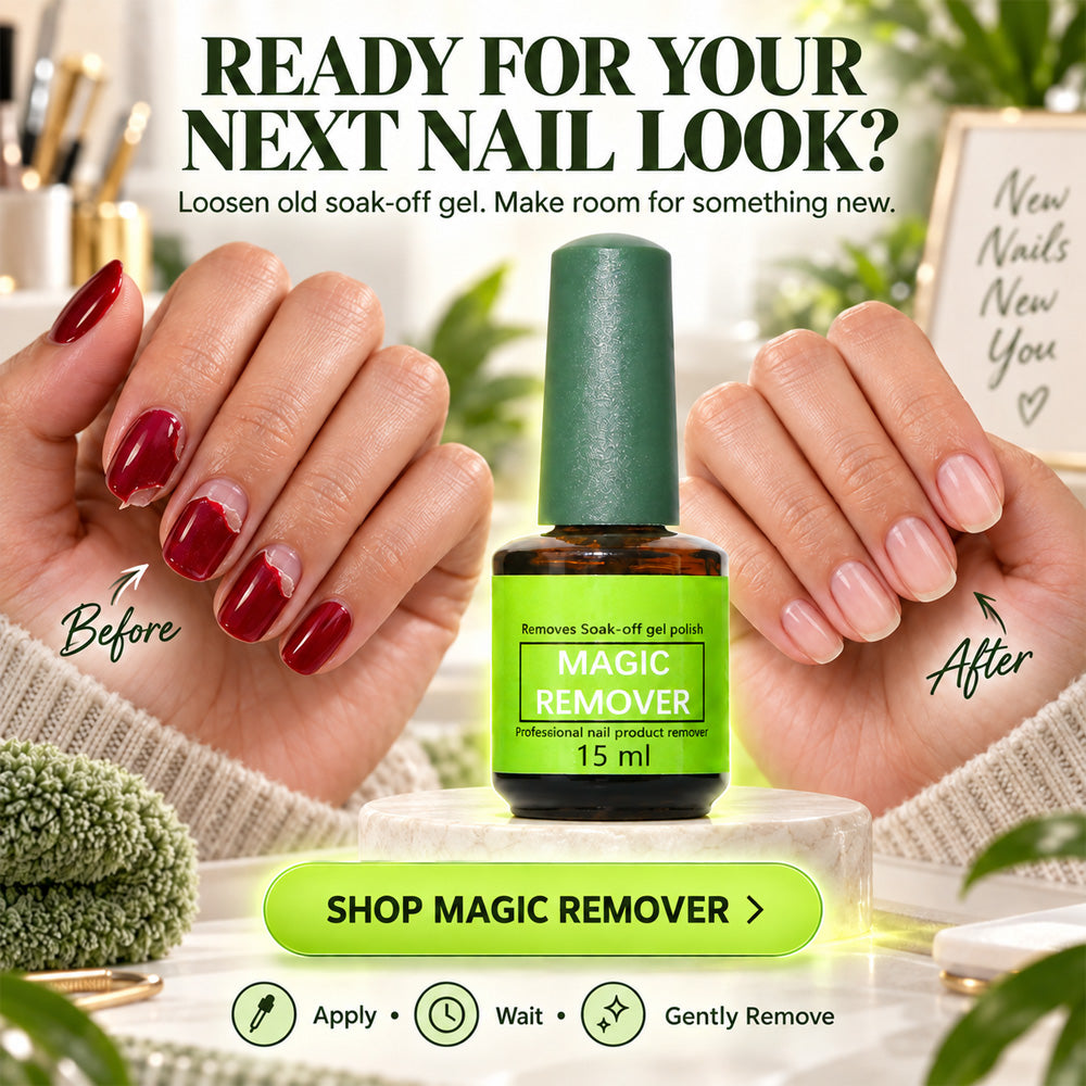 Upgraded Magic Gel Polish Remover โ Easy Brush-On Removal at Home