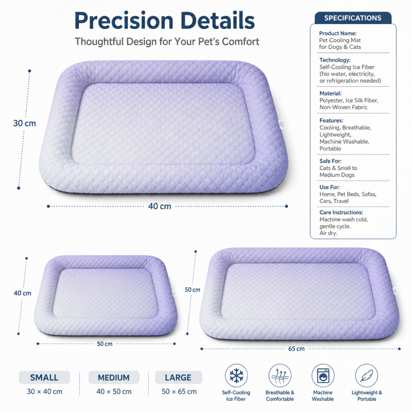 upsell ❄️Junafera® Pet Cooling Mat for Dogs & Cats 🐾 Naturally Cool Ice-Silk Pad • Breathable, Washable & Soft
