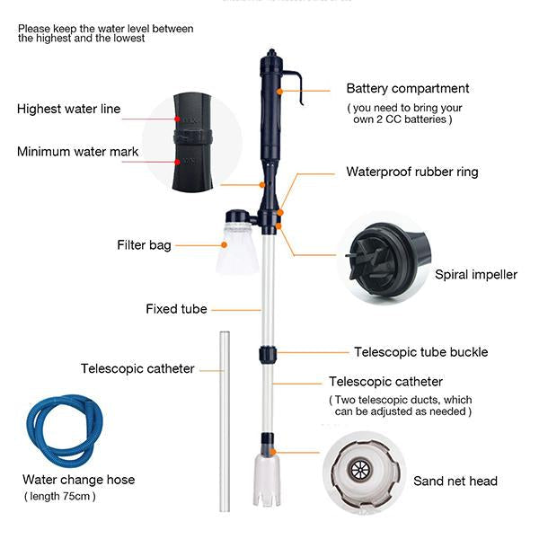 🎉50% off 🔥 Junafera® Electric Aquarium Gravel Cleaner✨