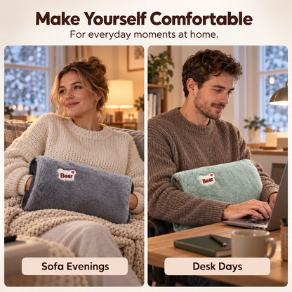 🔥 Winter Special 🧸 Fast-Heating Electric Hot Water Bottle & Soft Plush Hand Warmer — Cosy Comfort for Home, Office & Relaxing Evenings ❄️🏡