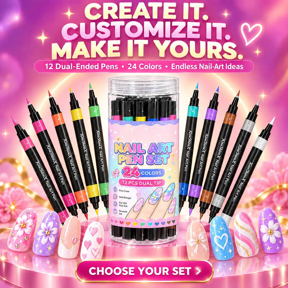 🎁 💅24‑Colors Dual‑Ended Nail Art Pens‑DIY Manicure Drawing Set