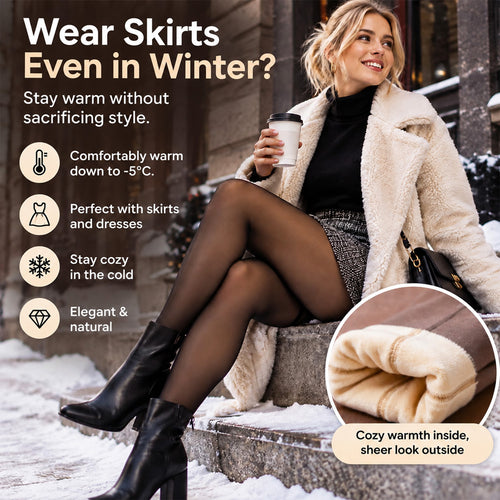 Winter Bare Leg Tights – Warm Fleece-Lined, Skin-Like Sheer Look