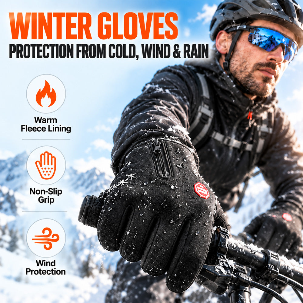 BUY 1 GET 1 FREE!!!🧤All-Weather Winter Gloves: Waterproof, Windproof, Thermal Lined & Smart Touchscreen with Zipper Non-Slip Grip, Windproof & Waterproof Thermal Hand Protection