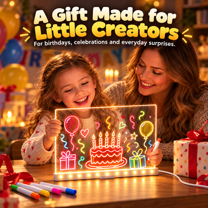 UPSELL LED Drawing Board FREE Stand– Reusable Acrylic Message & Doodle Board for Home, Office & Creative Gifts