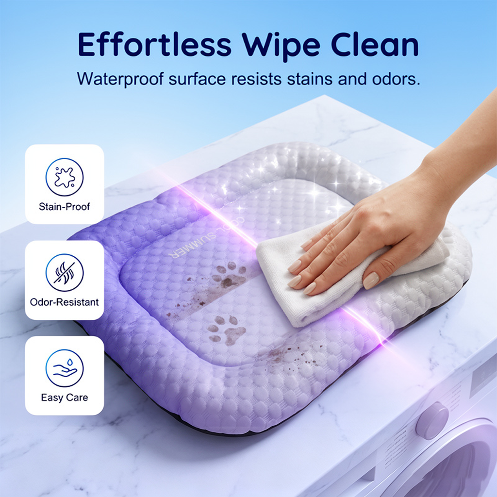 ❄️Junafera® Pet Cooling Mat for Dogs & Cats 🐾  Naturally Cool Ice-Silk Pad • Breathable, Washable & Soft