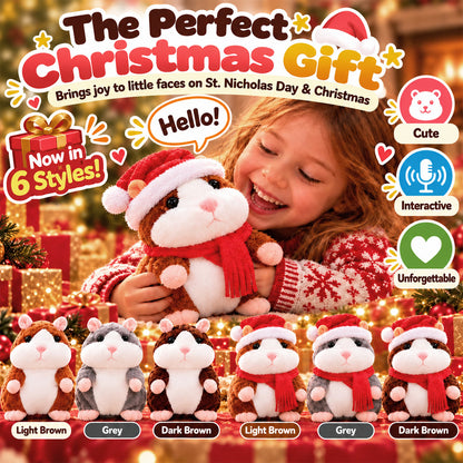 🎄 Talking Hamster Plush – Interactive Learning Toy & Fun Christmas Gift for Kids 🎁