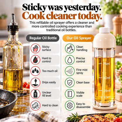 UPSELL 🍳✨Refillable Fine Mist Olive Oil Sprayer – Even Spray Cooking Oil Dispenser for Air Fryers, Grilling, Baking & Everyday Kitchen Use