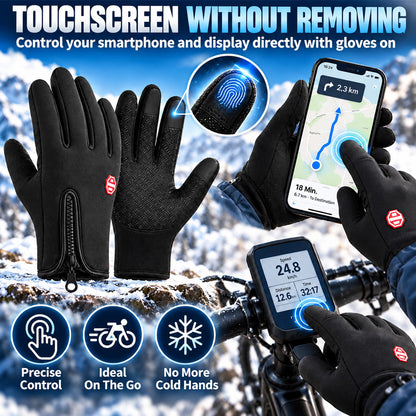 BUY 1 GET 1 FREE!!!🧤All-Weather Winter Gloves: Waterproof, Windproof, Thermal Lined & Smart Touchscreen with Zipper Non-Slip Grip, Windproof & Waterproof Thermal Hand Protection