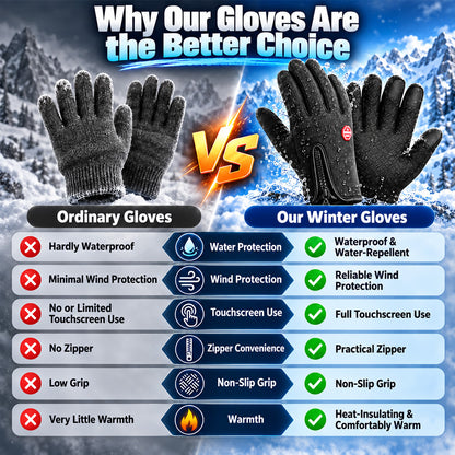 BUY 1 GET 1 FREE!!!🧤All-Weather Winter Gloves: Waterproof, Windproof, Thermal Lined & Smart Touchscreen with Zipper Non-Slip Grip, Windproof & Waterproof Thermal Hand Protection