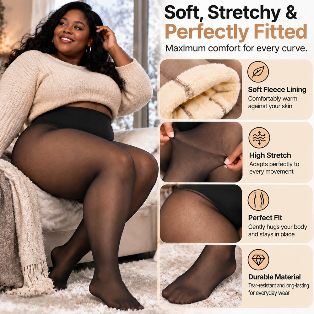 Winter Bare Leg Tights – Warm Fleece-Lined, Skin-Like Sheer Look