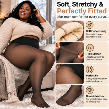 Winter Bare Leg Tights – Warm Fleece-Lined, Skin-Like Sheer Look