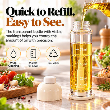 UPSELL 🍳✨Refillable Fine Mist Olive Oil Sprayer – Even Spray Cooking Oil Dispenser for Air Fryers, Grilling, Baking & Everyday Kitchen Use