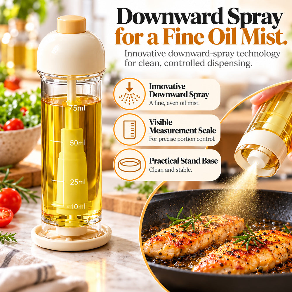 UPSELL 🍳✨Refillable Fine Mist Olive Oil Sprayer – Even Spray Cooking Oil Dispenser for Air Fryers, Grilling, Baking & Everyday Kitchen Use