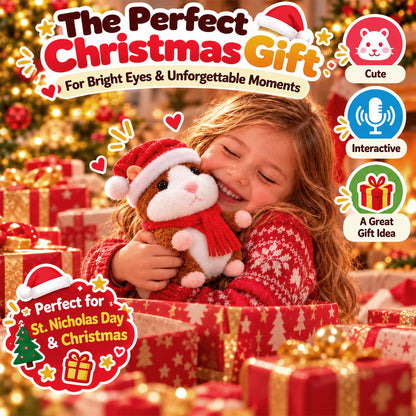 🎄 Talking Hamster Plush – Interactive Learning Toy & Fun Christmas Gift for Kids 🎁