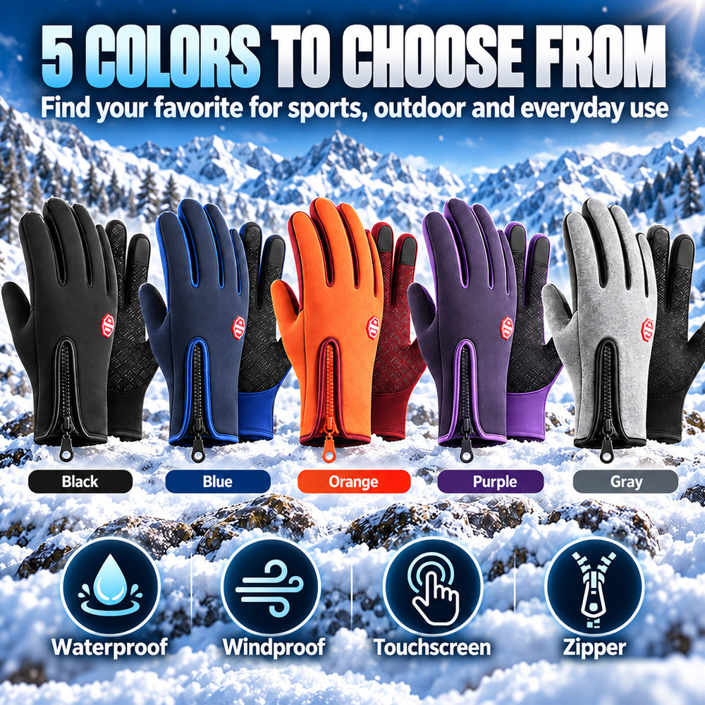 BUY 1 GET 1 FREE!!!🧤All-Weather Winter Gloves: Waterproof, Windproof, Thermal Lined & Smart Touchscreen with Zipper Non-Slip Grip, Windproof & Waterproof Thermal Hand Protection
