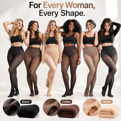 Winter Bare Leg Tights – Warm Fleece-Lined, Skin-Like Sheer Look