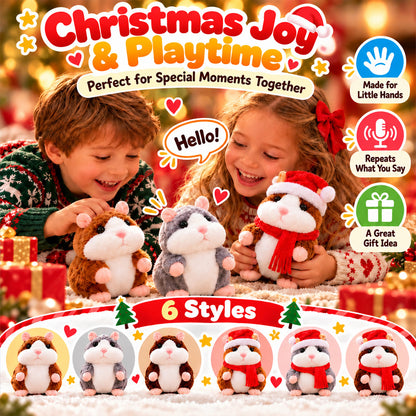 🎄 Talking Hamster Plush – Interactive Learning Toy & Fun Christmas Gift for Kids 🎁