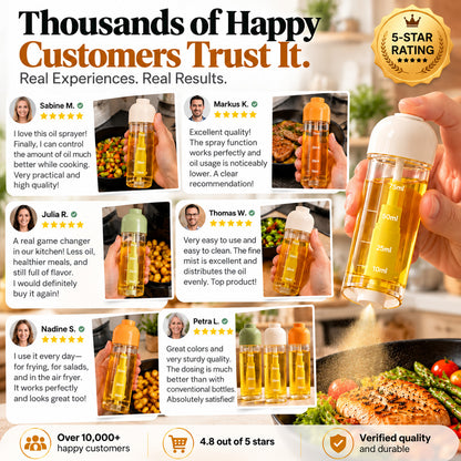 UPSELL 🍳✨Refillable Fine Mist Olive Oil Sprayer – Even Spray Cooking Oil Dispenser for Air Fryers, Grilling, Baking & Everyday Kitchen Use
