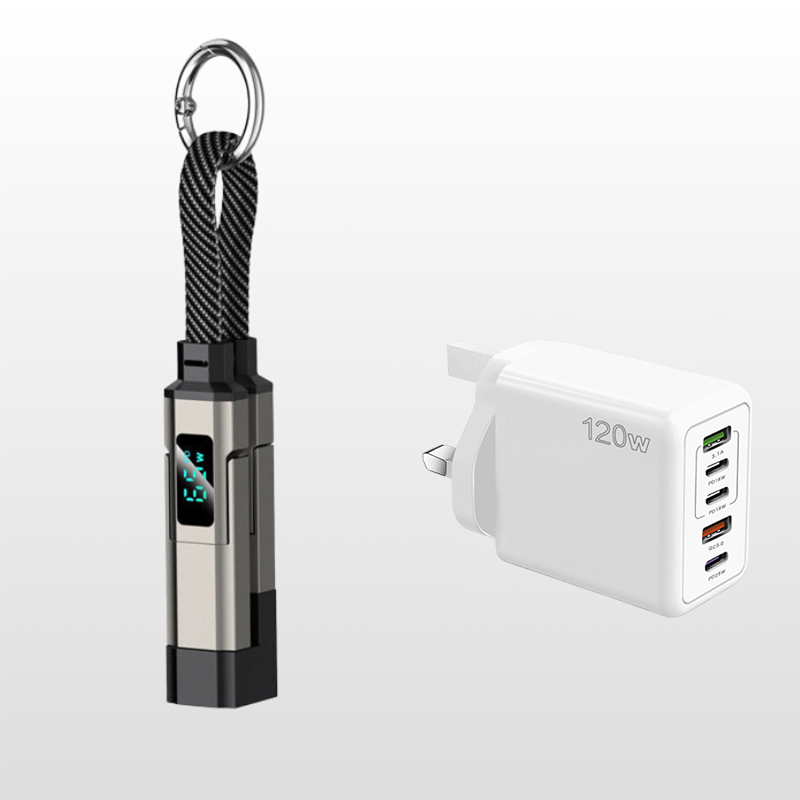 upsell🔥HOT SALE 60% OFF🔥Junafera® 4-in-1 Digital Display Keychain Charging Cable