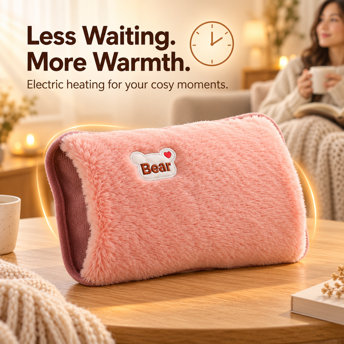 🔥 Winter Special 🧸 Fast-Heating Electric Hot Water Bottle & Soft Plush Hand Warmer — Cosy Comfort for Home, Office & Relaxing Evenings ❄️🏡