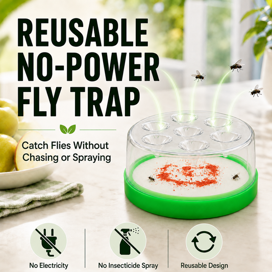 upsell 🏠🛡️Junafera® Reusable Non-Electric Fly Trap--Near kitchen sinks, trash cans, pet bowls, garage windows, patios, and BBQs.