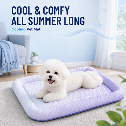 ❄️Junafera® Pet Cooling Mat for Dogs & Cats 🐾  Naturally Cool Ice-Silk Pad • Breathable, Washable & Soft