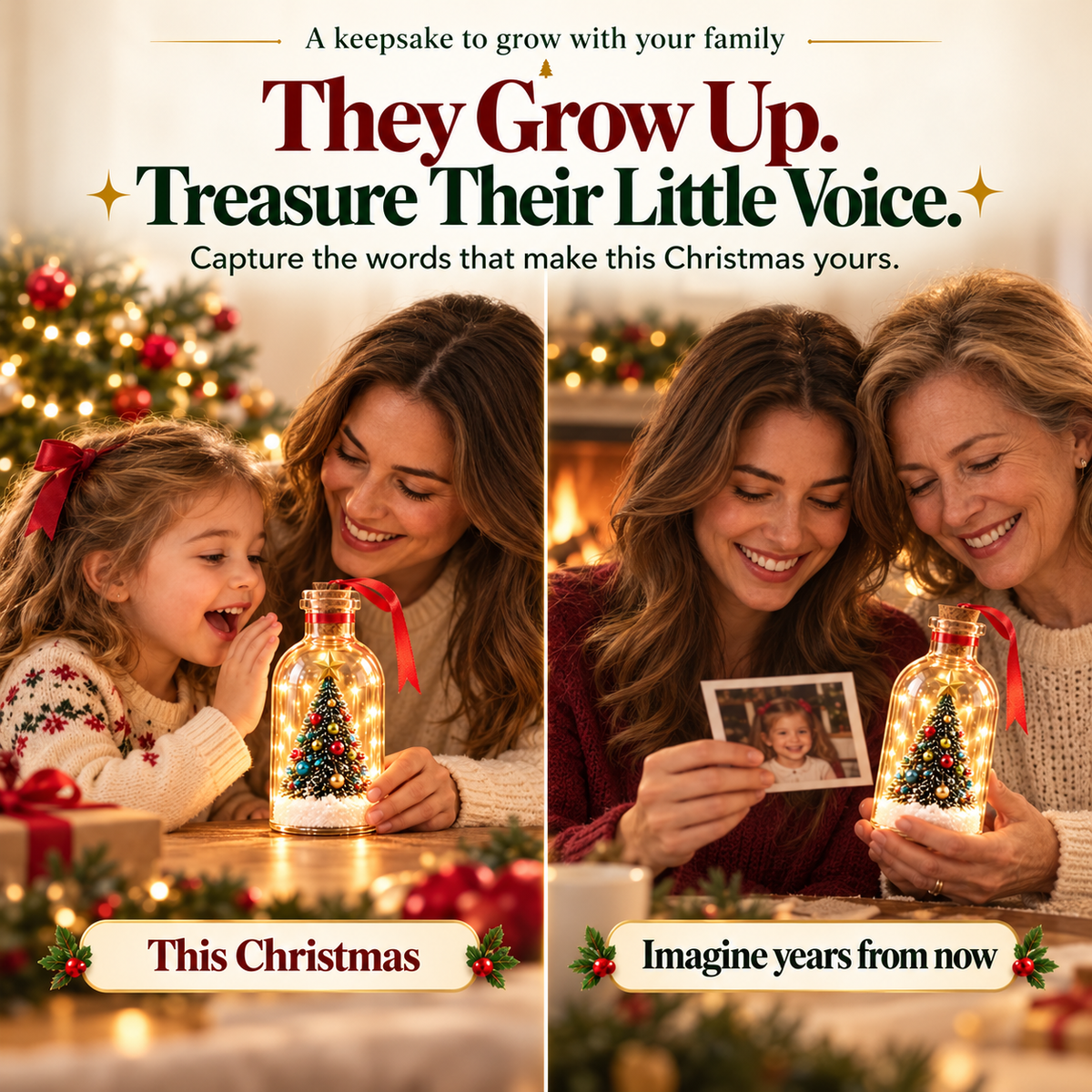 UPSELL🎄 Christmas Voice Keepsake Bottle – Little Voices, Love Notes & Memories to Treasure 🎁