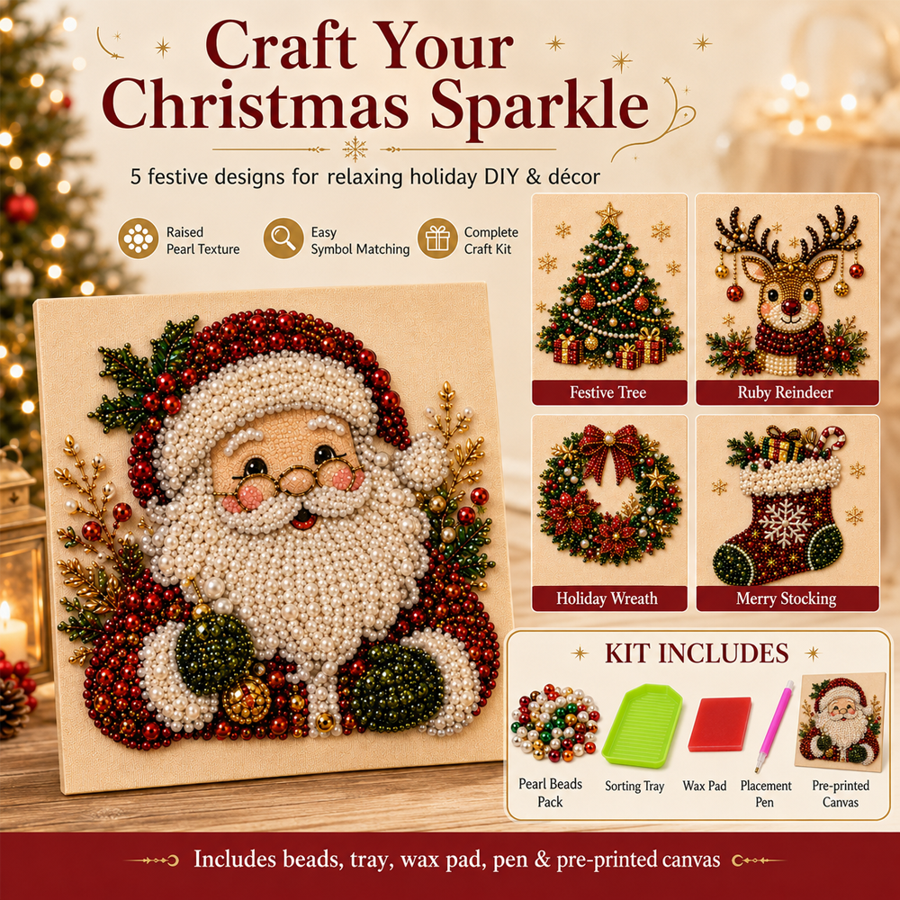 🎨💎Zero-Skill Needed | Junafera® 3D DIY Christmas Pearl Art Kit