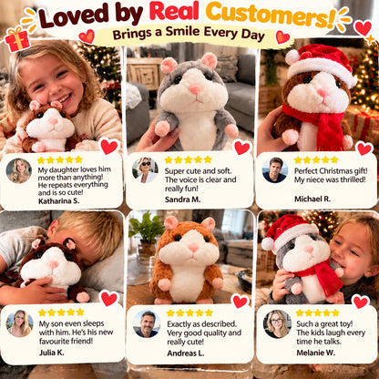 🎄 Talking Hamster Plush – Interactive Learning Toy & Fun Christmas Gift for Kids 🎁