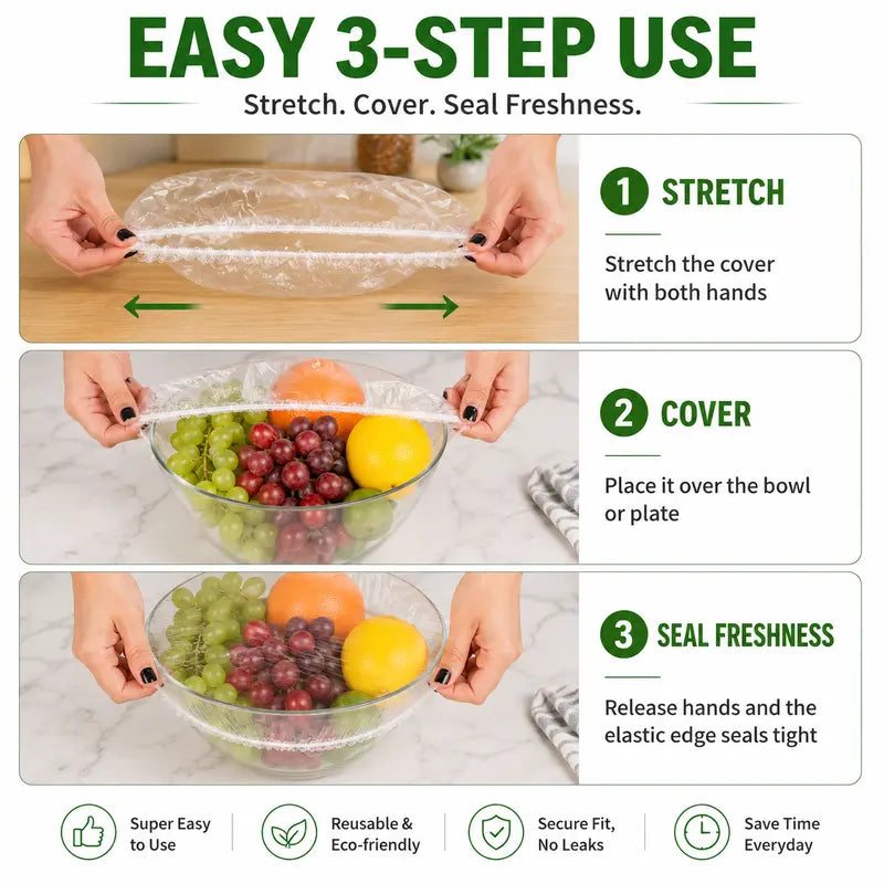 🎉 BUY 1 GET 1 FREE!!! 🎁 100PCS Disposable Elastic Food Covers 🍓✨