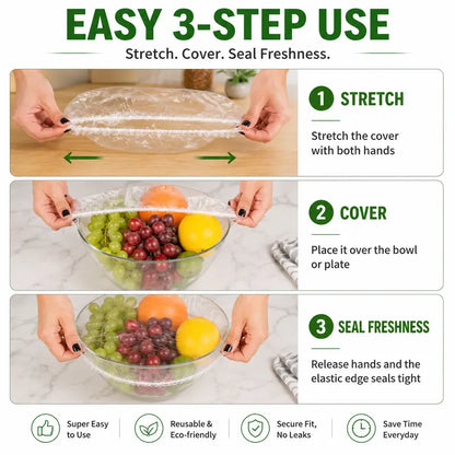 🎉 BUY 1 GET 1 FREE!!! 🎁 100PCS Disposable Elastic Food Covers 🍓✨
