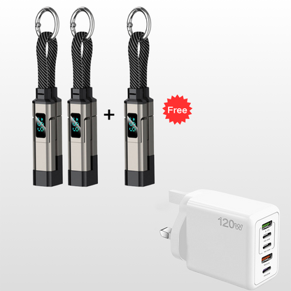 upsell🔥HOT SALE 60% OFF🔥Junafera® 4-in-1 Digital Display Keychain Charging Cable