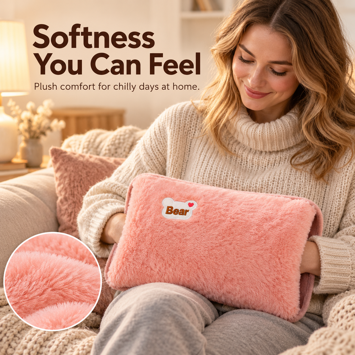 🔥 Winter Special 🧸 Fast-Heating Electric Hot Water Bottle & Soft Plush Hand Warmer — Cosy Comfort for Home, Office & Relaxing Evenings ❄️🏡