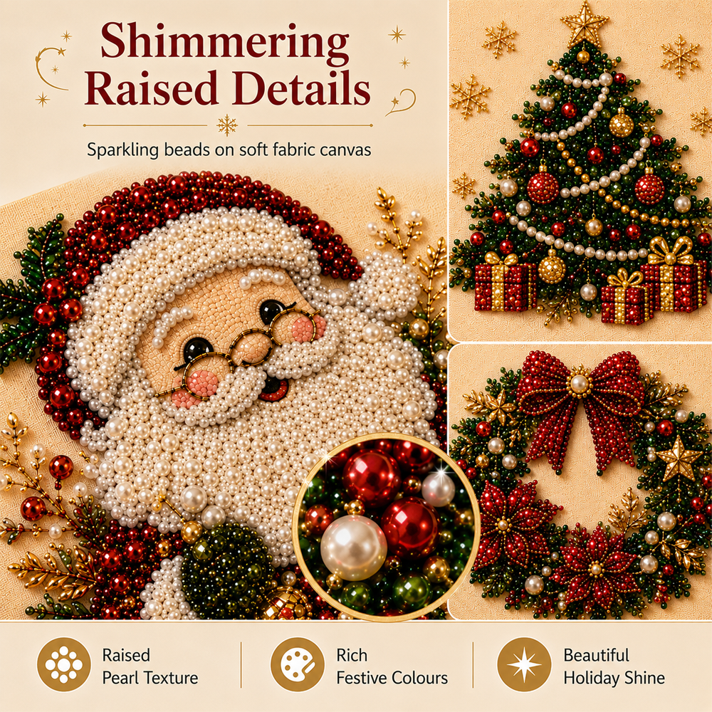 🎨💎Zero-Skill Needed | Junafera® 3D DIY Christmas Pearl Art Kit