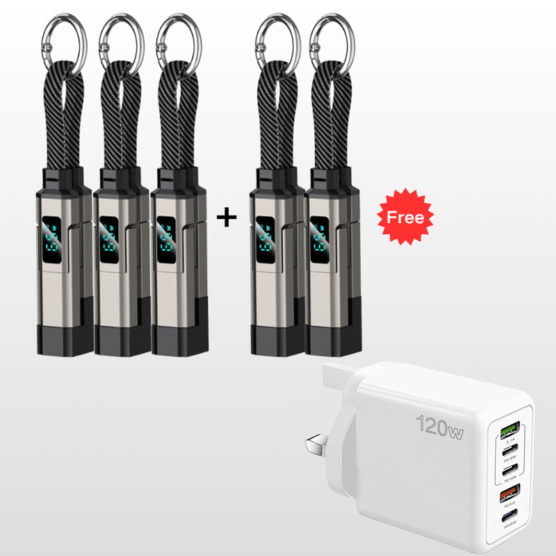 upsell🔥HOT SALE 60% OFF🔥Junafera® 4-in-1 Digital Display Keychain Charging Cable