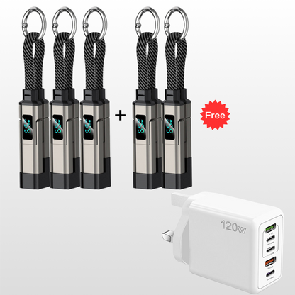 upsell🔥HOT SALE 60% OFF🔥Junafera® 4-in-1 Digital Display Keychain Charging Cable