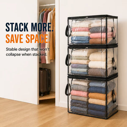 Junafera® ⏰🔥LIMITED TIME 50% OFF! 🏠 Transparent Large-Capacity Dustproof & Moisture-Proof Storage Bag – Perfect for Clothes, Toys, Books & More ✨