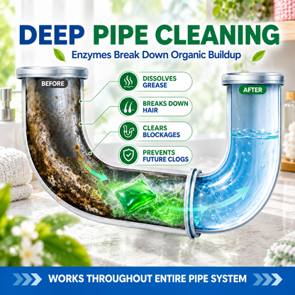 🥳Buy 1 Get 1 Free – 100 PCS !! Drain Deodorizer Pods – Bio‑enzyme formula neutralizes smells at the source. Instant fresh scent, no harsh chemicals. 🚰✅