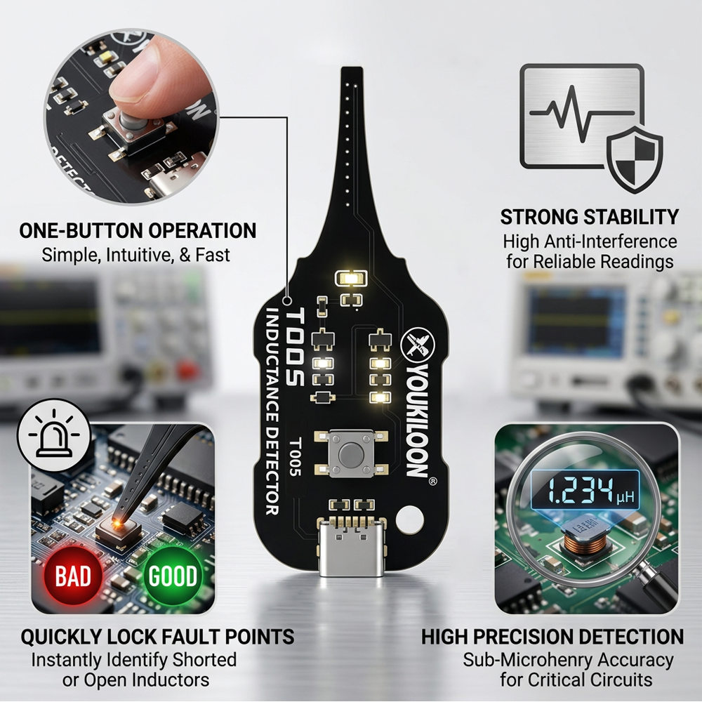 Junafera® 🥳2026 HOT SALE🥳💞50K+ SOLD!💡⚙️ 50% OFF! In-Circuit Inductor Tester – One-button simplicity, clear indicator. Non-contact, rapid diagnosis. A must-have for electronics repair. 📟🕊️