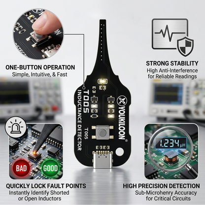 Junafera® 🥳2026 HOT SALE🥳💞50K+ SOLD!💡⚙️ 50% OFF! In-Circuit Inductor Tester – One-button simplicity, clear indicator. Non-contact, rapid diagnosis. A must-have for electronics repair. 📟🕊️