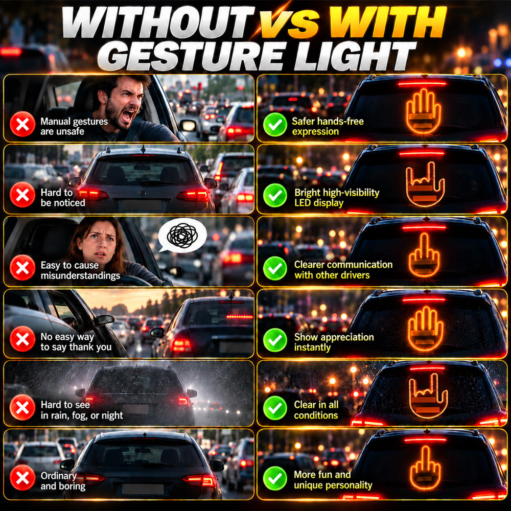 LED Car Gesture Light – Your Mood, Your Message