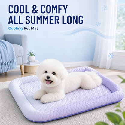 ❄️Junafera® Pet Cooling Mat for Dogs & Cats 🐾  Naturally Cool Ice-Silk Pad • Breathable, Washable & Soft