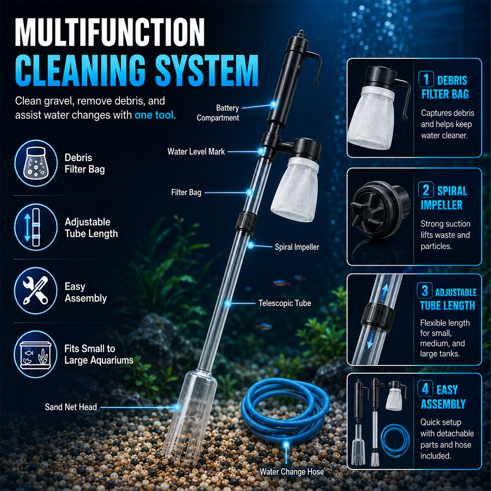 🎉50% off 🔥 Junafera® Electric Aquarium Gravel Cleaner✨
