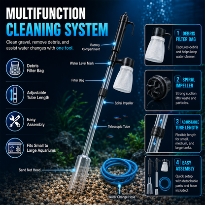 🎉50% off 🔥 Junafera® Electric Aquarium Gravel Cleaner✨
