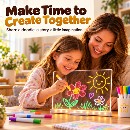 UPSELL LED Drawing Board FREE Stand– Reusable Acrylic Message & Doodle Board for Home, Office & Creative Gifts