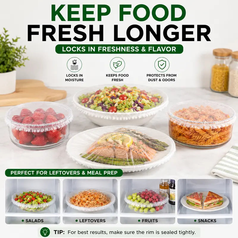🎉 BUY 1 GET 1 FREE!!! 🎁 100PCS Disposable Elastic Food Covers 🍓✨