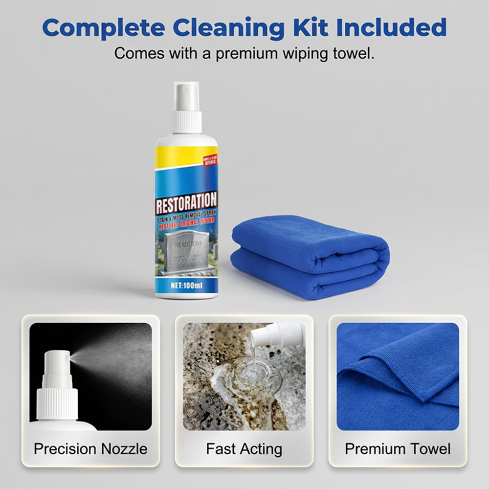 Junafera® ⏰BUY 2 GET 1 FREE!🎁Headstone Cleaning & Restoration Spray – Remove Stains Instantly