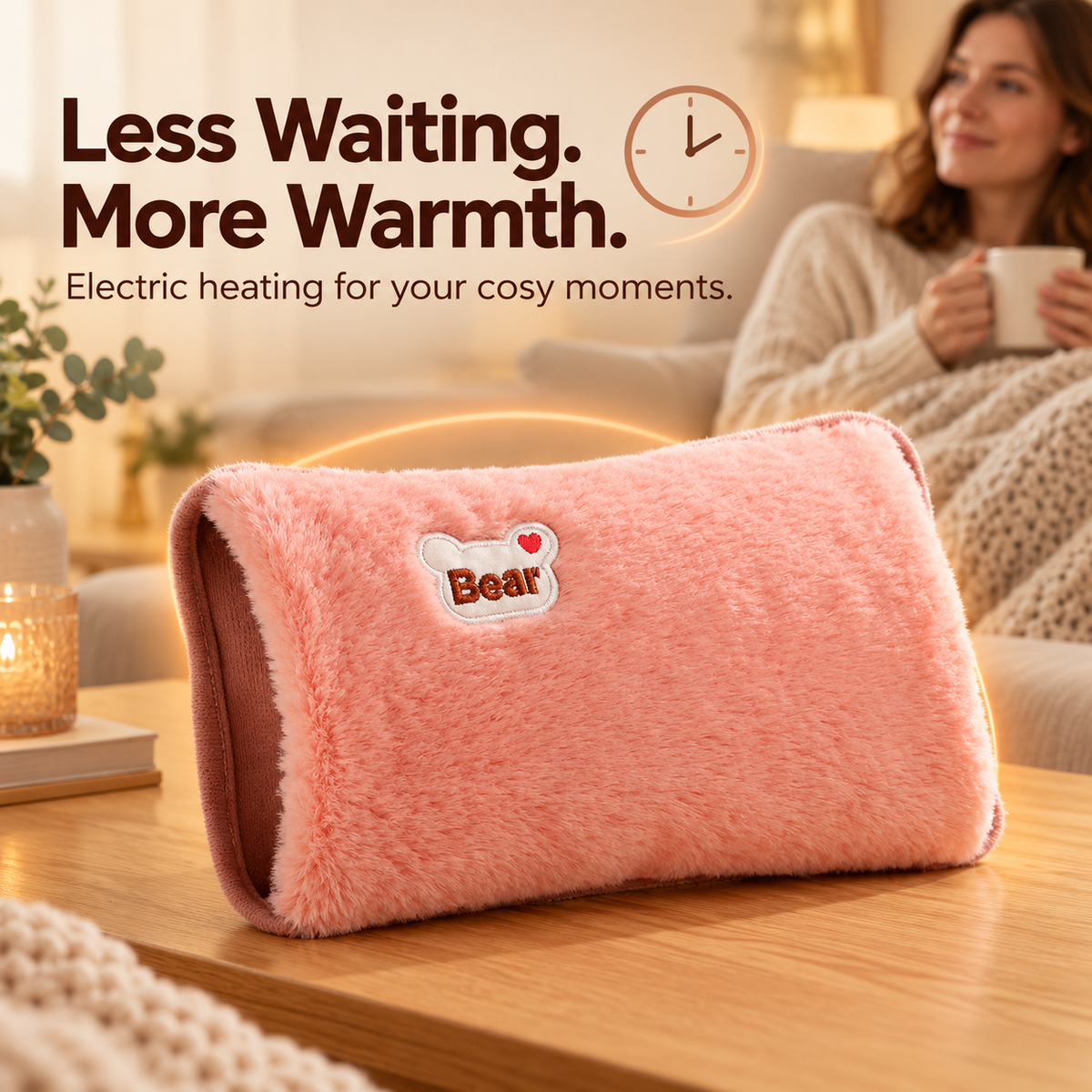 🔥 Winter Special 🧸 Fast-Heating Electric Hot Water Bottle & Soft Plush Hand Warmer — Cosy Comfort for Home, Office & Relaxing Evenings ❄️🏡
