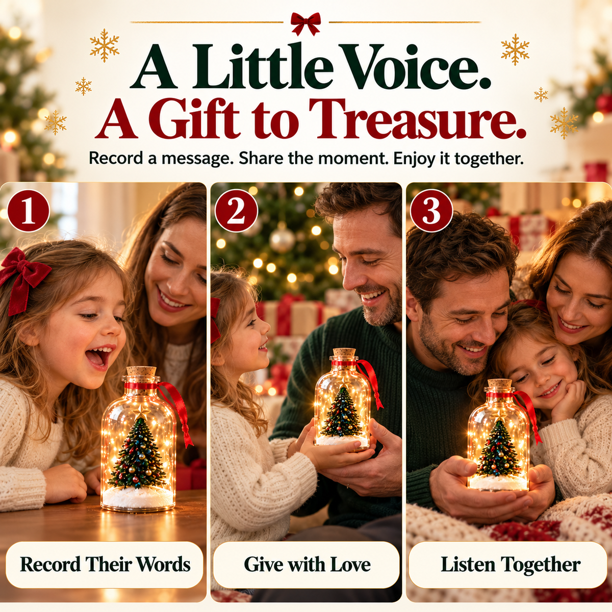 UPSELL🎄 Christmas Voice Keepsake Bottle – Little Voices, Love Notes & Memories to Treasure 🎁